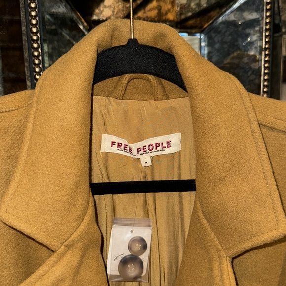 Free people Victoria long wool blend coat size M - Picture 5 of 12